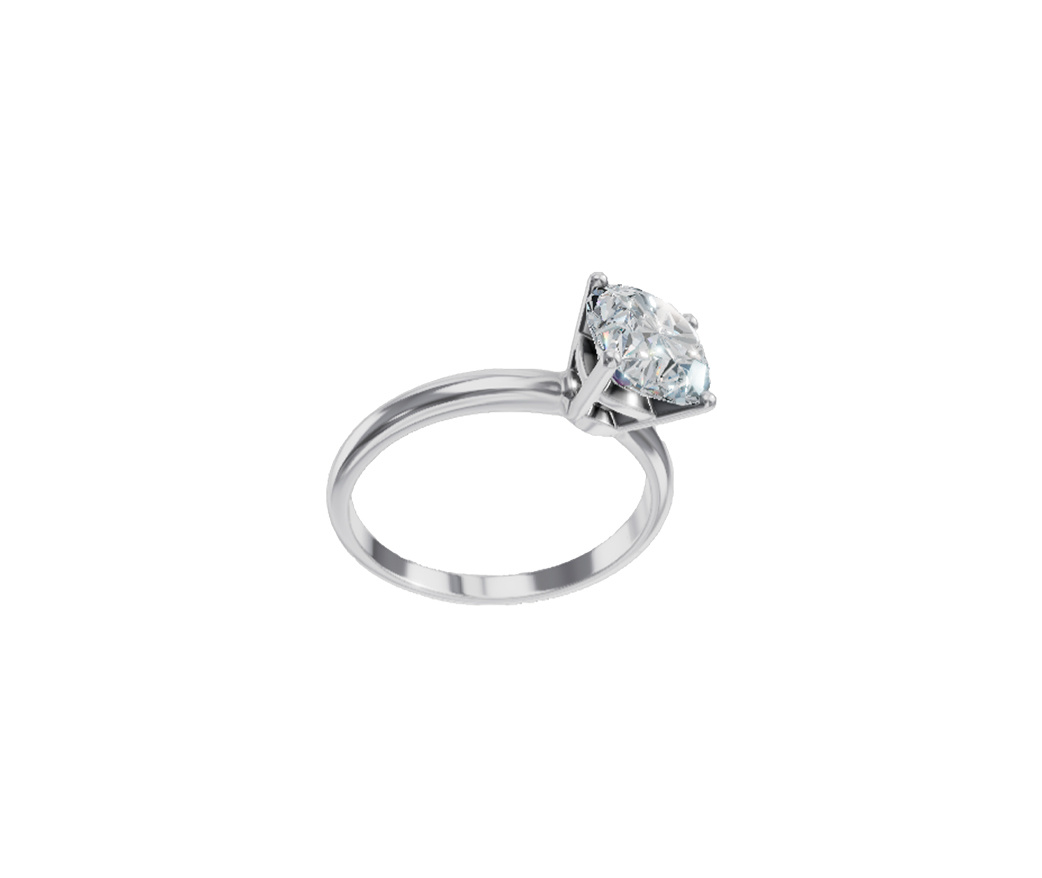 Oval-Cut Diamond Engagement Ring in Platinum Setting.