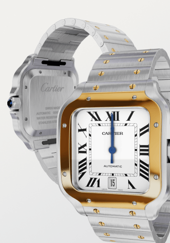 Cartier Santos de Cartier Watch, Stainless Steel with Gold Accents, Automatic Movement.